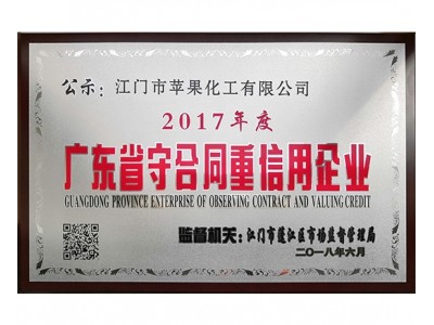 2017年度廣東省守合同重信用企業